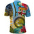 Vanuatu Malampa Fiji Day Polo Shirt Happy 10 October With Maps Tropical Flowers