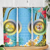 Vanuatu Malampa Fiji Day Skinny Tumbler Happy 10 October With Maps Tropical Flowers