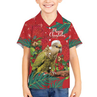 Personalised New Zealand Kakapo Christmas Family Matching Tank Maxi Dress and Hawaiian Shirt Meri Kirihimete Silver Fern Mix Pohutukawa