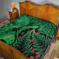 New Zealand Gecko Christmas Quilt Meri Kirihimete Paua Shell Mix Pohutukawa LT14 - Polynesian Pride