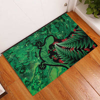 New Zealand Gecko Christmas Rubber Doormat Meri Kirihimete Paua Shell Mix Pohutukawa LT14 - Polynesian Pride