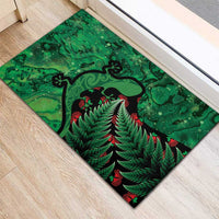 New Zealand Gecko Christmas Rubber Doormat Meri Kirihimete Paua Shell Mix Pohutukawa LT14 - Polynesian Pride