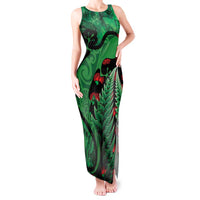 New Zealand Gecko Christmas Tank Maxi Dress Meri Kirihimete Paua Shell Mix Pohutukawa