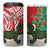 Personalised New Zealand Tuatara Christmas 4 in 1 Can Cooler Tumbler Meri Kirihimete Aotearoa Maori Mix Pohutukawa