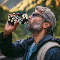 Black Tropical Hawaii 4 in 1 Can Cooler Tumbler Seamless Monstera Plumeria Hawaiian Pattern - Polynesian Pride