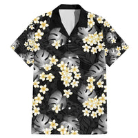 Black Tropical Hawaii Family Matching Mermaid Dress and Hawaiian Shirt Seamless Monstera Plumeria Hawaiian Pattern - Polynesian Pride