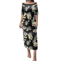 Black Tropical Hawaii Family Matching Puletasi and Hawaiian Shirt Seamless Monstera Plumeria Hawaiian Pattern - Polynesian Pride