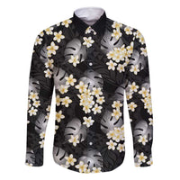 Black Tropical Hawaii Family Matching Tank Maxi Dress and Hawaiian Shirt Seamless Monstera Plumeria Hawaiian Pattern - Polynesian Pride