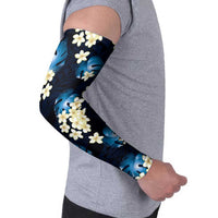 Blue Tropical Hawaii Arm Sleeves Seamless Monstera Plumeria Hawaiian Pattern - Polynesian Pride