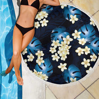 Blue Tropical Hawaii Beach Blanket Seamless Monstera Plumeria Hawaiian Pattern - Polynesian Pride