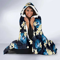 Blue Tropical Hawaii Hooded Blanket Seamless Monstera Plumeria Hawaiian Pattern LT14 - Polynesian Pride