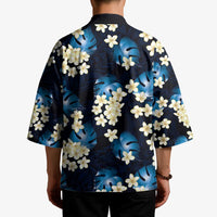 Blue Tropical Hawaii Kimono Seamless Monstera Plumeria Hawaiian Pattern - Polynesian Pride