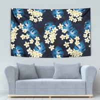 Blue Tropical Hawaii Tapestry Seamless Monstera Plumeria Hawaiian Pattern LT14 - Polynesian Pride