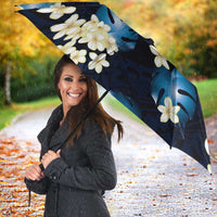 Blue Tropical Hawaii Umbrella Seamless Monstera Plumeria Hawaiian Pattern - Polynesian Pride