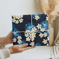Blue Tropical Hawaii Wrapping Paper Seamless Monstera Plumeria Hawaiian Pattern - Polynesian Pride
