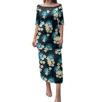 Dark Cyan Tropical Hawaii Family Matching Puletasi and Hawaiian Shirt Seamless Monstera Plumeria Hawaiian Pattern - Polynesian Pride