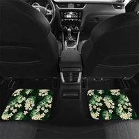 Green Tropical Hawaii Car Mats Seamless Monstera Plumeria Hawaiian Pattern - Polynesian Pride