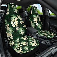 Green Tropical Hawaii Car Seat Cover Seamless Monstera Plumeria Hawaiian Pattern - Polynesian Pride