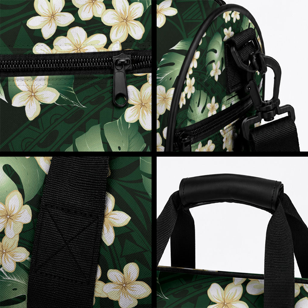 Green Tropical Hawaii Duffle Bag Seamless Monstera Plumeria Hawaiian Pattern LT14 - Polynesian Pride