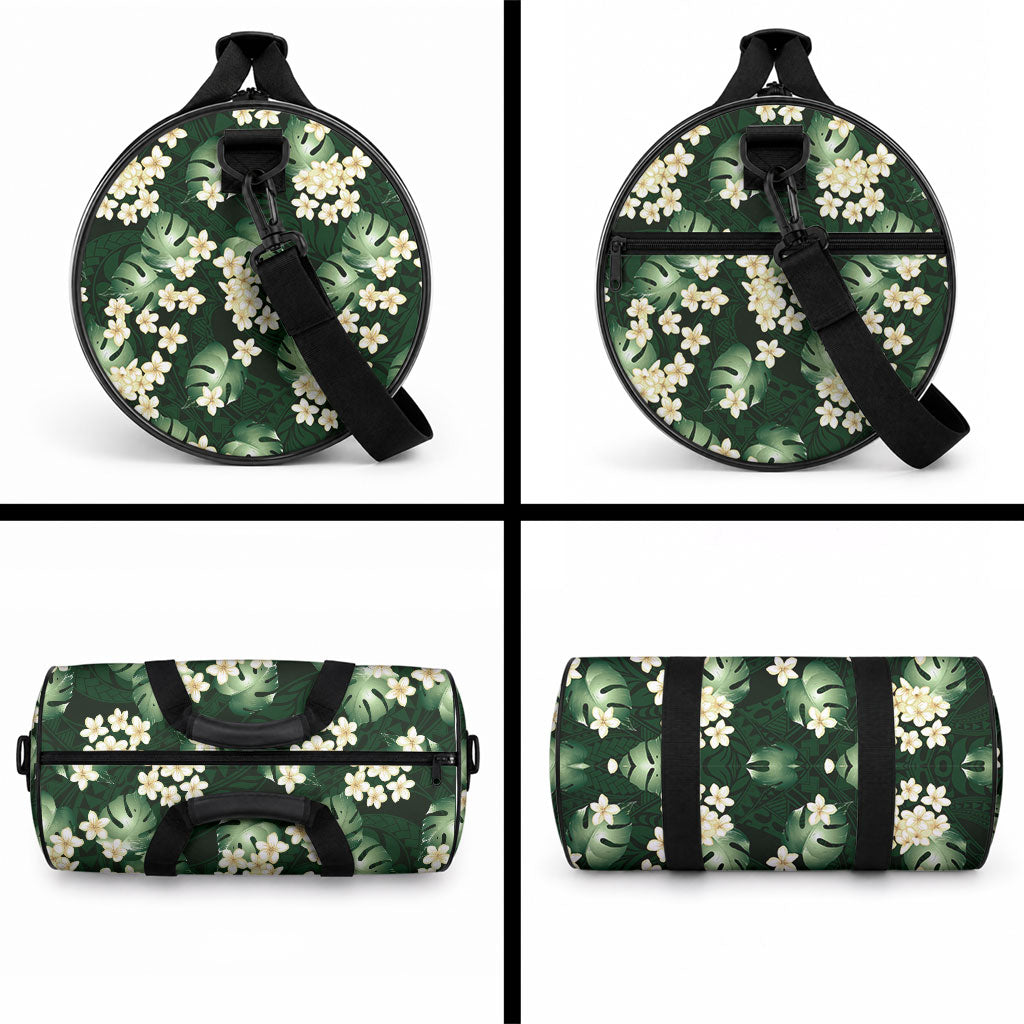 Green Tropical Hawaii Duffle Bag Seamless Monstera Plumeria Hawaiian Pattern LT14 - Polynesian Pride