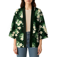Green Tropical Hawaii Kimono Seamless Monstera Plumeria Hawaiian Pattern - Polynesian Pride