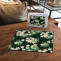 Green Tropical Hawaii Puzzle Seamless Monstera Plumeria Hawaiian Pattern LT14 - Polynesian Pride