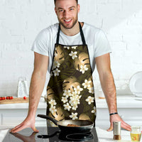 Gold Tropical Hawaii Apron Seamless Monstera Plumeria Hawaiian Pattern - Polynesian Pride