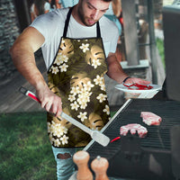 Gold Tropical Hawaii Apron Seamless Monstera Plumeria Hawaiian Pattern - Polynesian Pride