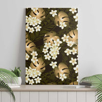 Gold Tropical Hawaii Canvas Wall Art Seamless Monstera Plumeria Hawaiian Pattern - Polynesian Pride
