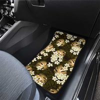 Gold Tropical Hawaii Car Mats Seamless Monstera Plumeria Hawaiian Pattern - Polynesian Pride