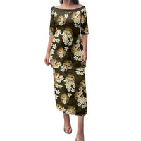 Gold Tropical Hawaii Family Matching Puletasi and Hawaiian Shirt Seamless Monstera Plumeria Hawaiian Pattern - Polynesian Pride