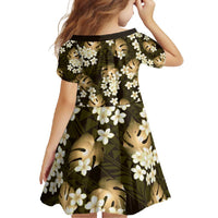 Gold Tropical Hawaii Family Matching Tank Maxi Dress and Hawaiian Shirt Seamless Monstera Plumeria Hawaiian Pattern - Polynesian Pride