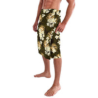 Gold Tropical Hawaii Lavalava Seamless Monstera Plumeria Hawaiian Pattern - Polynesian Pride