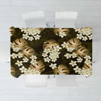 Gold Tropical Hawaii Tablecloth Seamless Monstera Plumeria Hawaiian Pattern - Polynesian Pride