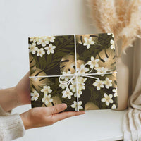 Gold Tropical Hawaii Wrapping Paper Seamless Monstera Plumeria Hawaiian Pattern - Polynesian Pride