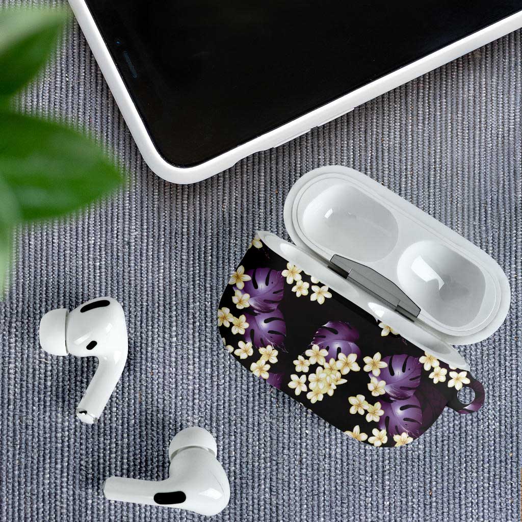 Purple Tropical Hawaii AirPods Case Seamless Monstera Plumeria Hawaiian Pattern - Polynesian Pride