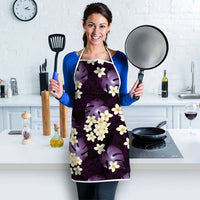 Purple Tropical Hawaii Apron Seamless Monstera Plumeria Hawaiian Pattern - Polynesian Pride