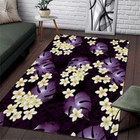 Purple Tropical Hawaii Area Rug Seamless Monstera Plumeria Hawaiian Pattern - Polynesian Pride