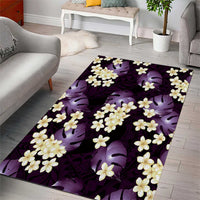 Purple Tropical Hawaii Area Rug Seamless Monstera Plumeria Hawaiian Pattern - Polynesian Pride