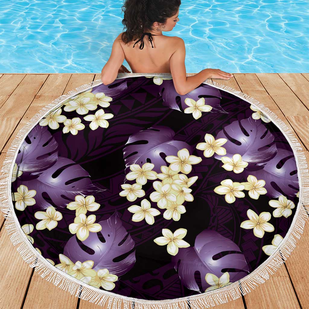 Purple Tropical Hawaii Beach Blanket Seamless Monstera Plumeria Hawaiian Pattern - Polynesian Pride