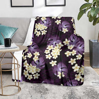 Purple Tropical Hawaii Blanket Seamless Monstera Plumeria Hawaiian Pattern - Polynesian Pride