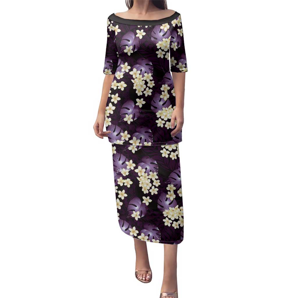 Purple Tropical Hawaii Family Matching Puletasi and Hawaiian Shirt Seamless Monstera Plumeria Hawaiian Pattern - Polynesian Pride