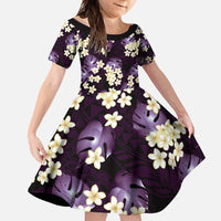 Purple Tropical Hawaii Family Matching Summer Maxi Dress and Hawaiian Shirt Seamless Monstera Plumeria Hawaiian Pattern - Polynesian Pride