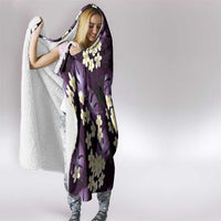 Purple Tropical Hawaii Hooded Blanket Seamless Monstera Plumeria Hawaiian Pattern LT14 - Polynesian Pride