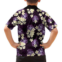 Purple Tropical Hawaii Kid Hawaiian Shirt Seamless Monstera Plumeria Hawaiian Pattern LT14 - Polynesian Pride