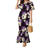 Purple Tropical Hawaii Mermaid Dress Seamless Monstera Plumeria Hawaiian Pattern - Polynesian Pride