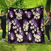 Purple Tropical Hawaii Quilt Seamless Monstera Plumeria Hawaiian Pattern - Polynesian Pride