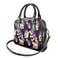 Purple Tropical Hawaii Shoulder Handbag Seamless Monstera Plumeria Hawaiian Pattern - Polynesian Pride