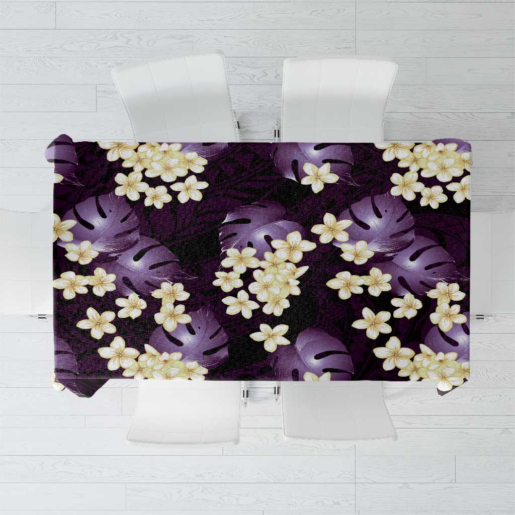 Purple Tropical Hawaii Tablecloth Seamless Monstera Plumeria Hawaiian Pattern - Polynesian Pride