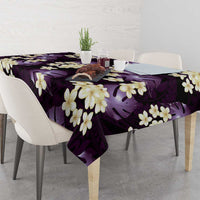 Purple Tropical Hawaii Tablecloth Seamless Monstera Plumeria Hawaiian Pattern - Polynesian Pride
